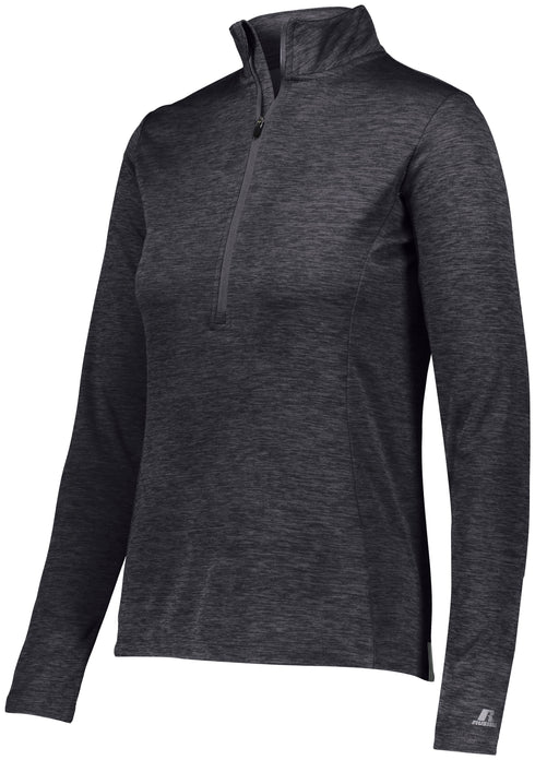 Russell Athletic Ladies Dri-Power Lightweight 1/4 Zip Pullover (QZ7EAX), Color 'Stealth'